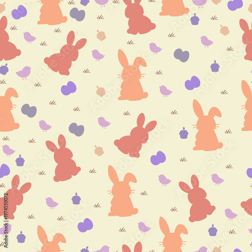 seamless pattern of easter bunnies .