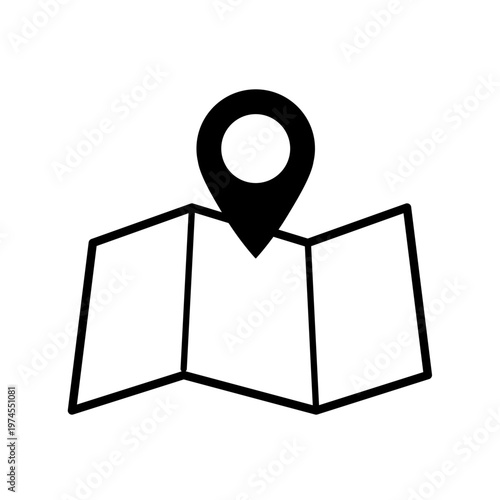 マップ　地図のアイコン_ベクターイラスト