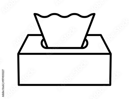 箱ティッシュ　ティッシュペーパーのアイコン_ベクターイラスト

