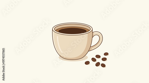 A cup of hot coffee beverage.