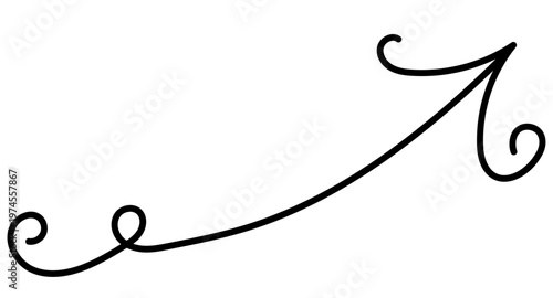 手書きの矢印のイラスト　ベクター、アンティーク、黒、モノクロ、白背景、透過背景、装飾、広告、チラシ、線画、線