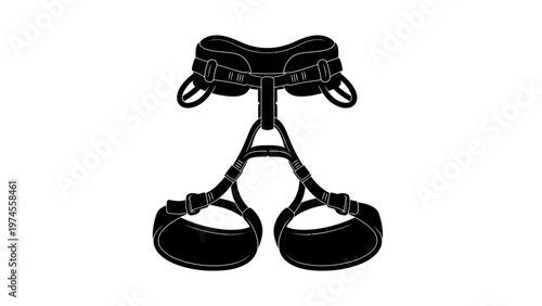Black climbing harness equipment for safety.