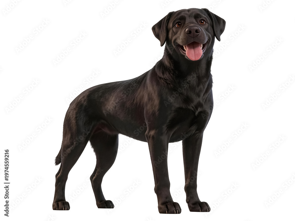 Obraz premium Black Labrador Retriever Dog Standing