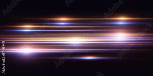 Abstract light streaks flowing on dark background