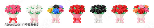 Foto Colorful rose bouquets variety