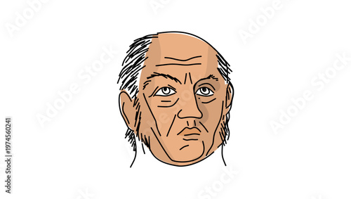 Seneca portrait, flat vector illustration