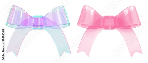 Colorful translucent decorative bows