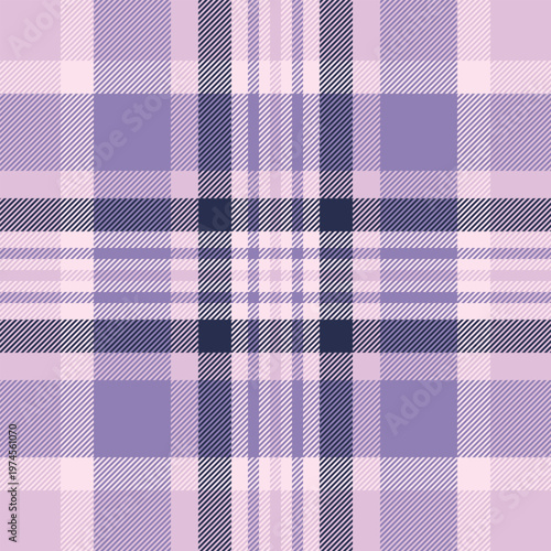 Flowing plaid pattern background, wool textile texture vector. Craft fabric seamless check tartan in light and pastel colors.