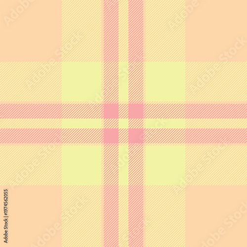 Silky fabric plaid pattern, customer vector textile check. Exotic seamless background tartan texture in orange and lime colors.