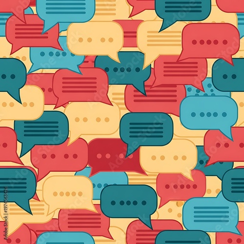 Colorful Speech Bubbles Background - Communication, Conversation, and Social Media.