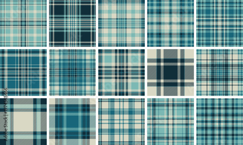 Plaid pack created for summer fun, camping trips, and backyard picnics. Vector tartan patterns maintain crisp detail for print and digital use.