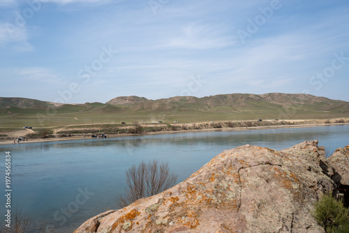 The raw beauty of the Kazakh steppe: Ili River before spring blooming
