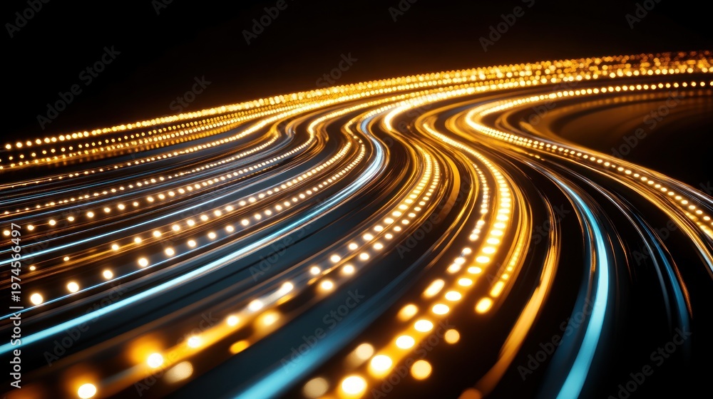 Fototapeta premium Abstract swirling paths of light streaks, creating a dynamic, futuristic feel