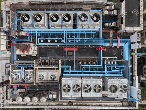 Massive data center cooling tower system.