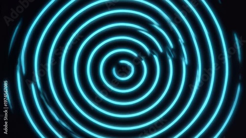 Glowing blue neon spiral light effect.