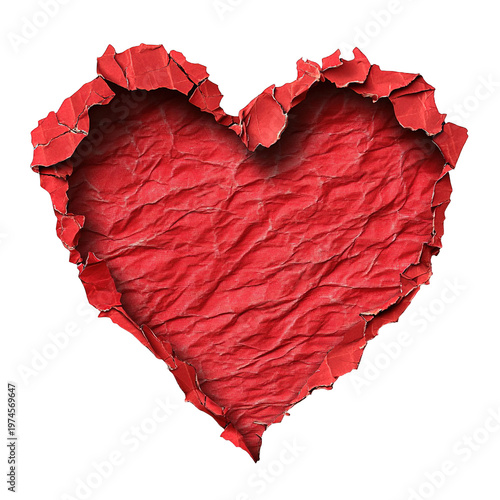 Paint Heart from painted texture paper Valentines day card vector