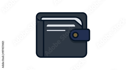 Black Leather Wallet with Card Slots.