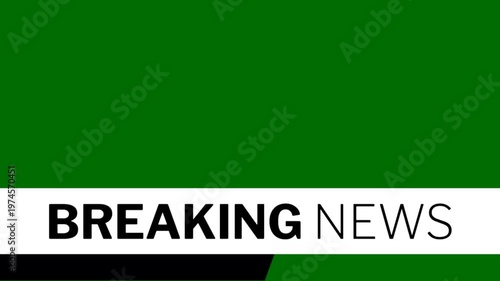 breaking news lower third with green screen background