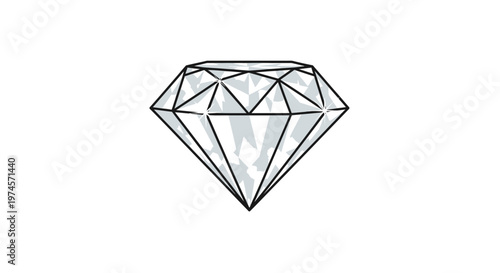 Brilliant Cut Diamond Gemstone, Faceted Crystal for Jewelry Design