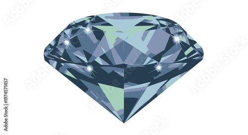 Brilliant Cut Diamond Gemstone, Faceted Jewel for Luxury and Elegance