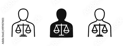 Inner Justice and Personal Ethics Icon Set - Conscience, Integrity, and Moral Compass Symbol