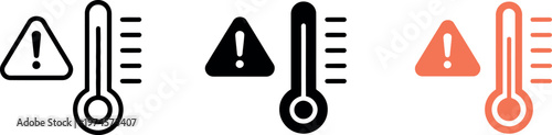 Thermometer with threat level icon vector illustration indicating fever or heat danger alert symbol for medical and safety design