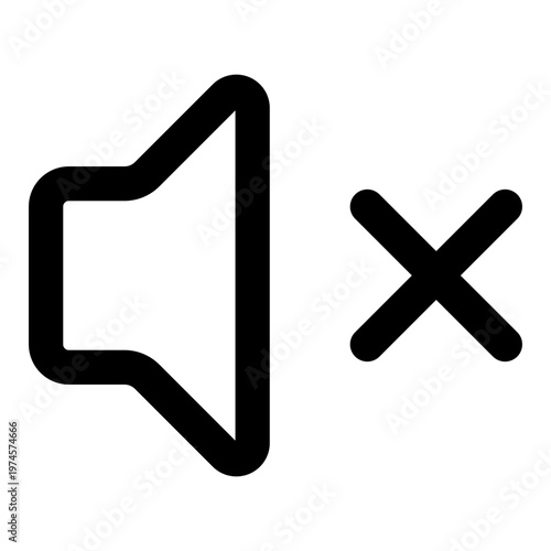 volume mute silhouette icon illustration for ui ux interface audio control sound off and app design