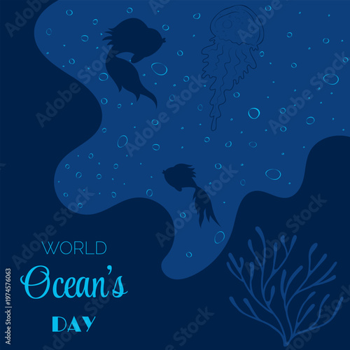 World oceans day illustration