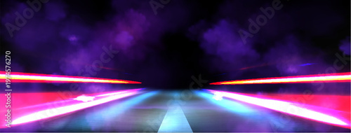 фотографія Abstract light speed effects along road perspective