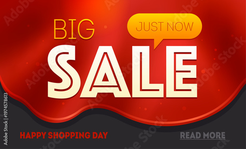 Bold red sale banner with modern layout and clean typography. Strong commercial design ideal for promotions, discounts and retail advertising campaigns.