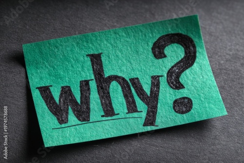 Sticky Note with Why Question on Color Background Concept of Thinking and Problem Solving