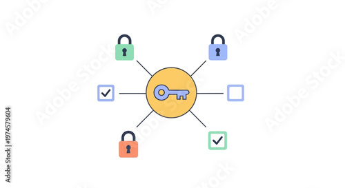 Key and Locks Concept Illustration.