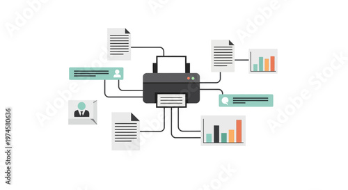 Printer with multiple document outputs.
