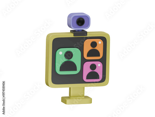 web conferencing icon 3d illustration render