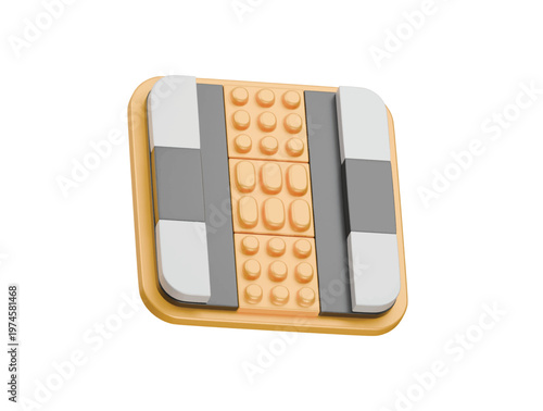 tactile icon 3d illustration render