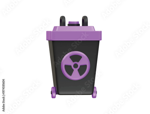 nuclear trush icon 3d illustration render