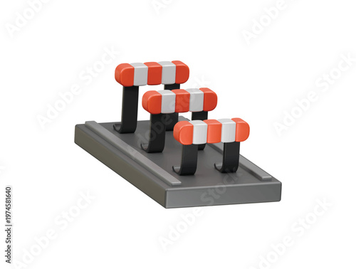 hurdling icon 3d illustration render