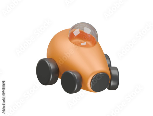 mini car icon 3d illustration render