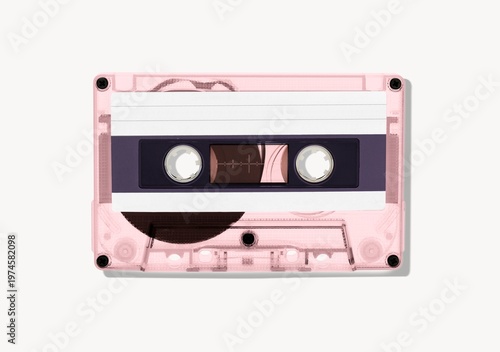 Φωτογραφία Pink cassette tape, retro music