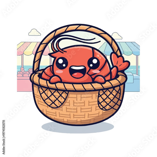Crab in a woven basket.