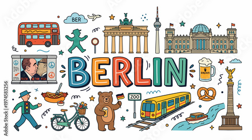 Berlin Travel Collage: Landmarks, Icons, and Culture