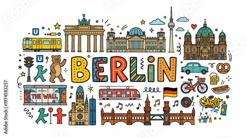 Berlin Travel Collage: Landmarks, Culture, and City Icons