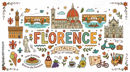 Florence Italy Travel Collage - Landmarks, Food, Culture