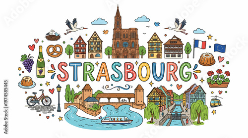 Strasbourg France Travel Collage: Landmarks, Food, Culture