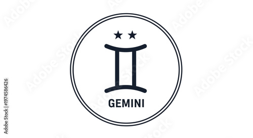 Gemini zodiac sign symbol illustration on white background