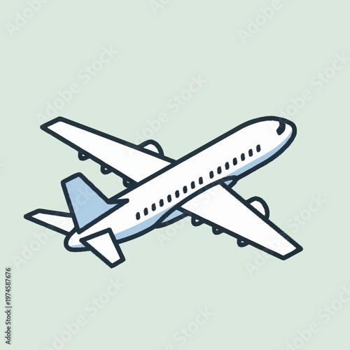Modern Airplane Illustration for Travel and Transport Concepts.