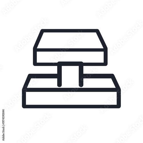 Network Switch Patch Panel Outline Icon, Dark Navy, Transparent Background