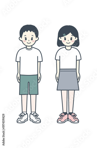 Elementary School Children Upper Grades Casual Outfit Boys and Girls 