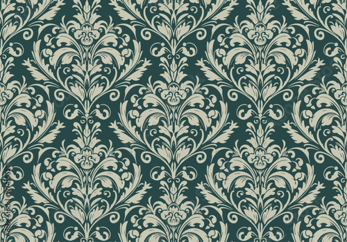 Elegant decorative pattern with repeating botanical elements and balanced layout