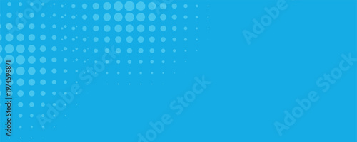 Titik halftone pada latar belakang biru. Tata letak kosong gaya pop komik. Desain templat untuk buku komik, presentasi, penjualan atau spanduk web. Ilustrasi vektor